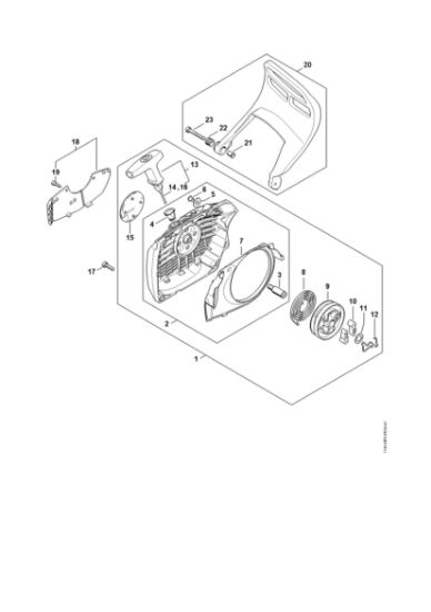 Imagem de Dispositivo de arranque, Protecção da mão MS 651-R