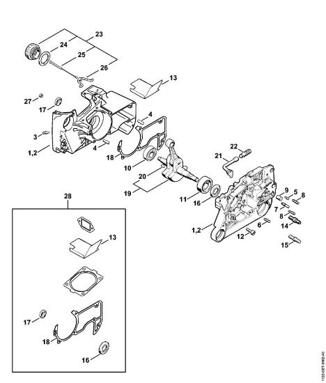 Moto-serras a gasolina (MS) MS 660 Caixa da cambota da marca Stihl