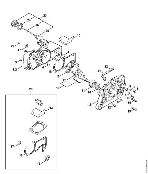 Moto-serras a gasolina (MS) MS 660 Caixa da cambota da marca Stihl