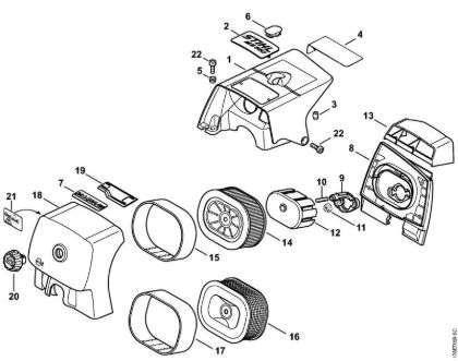 Moto-serras a gasolina (MS) MS 660 Cobertura, Filtro de ar da marca Stihl