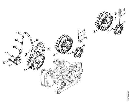Moto-serras a gasolina (MS) MS 660 Sistema de ignição da marca Stihl