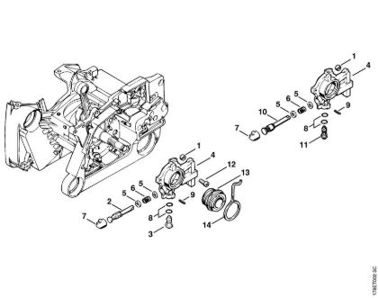 Moto-serras a gasolina (MS) MS 660-Magnum Bomba de óleo da marca Stihl