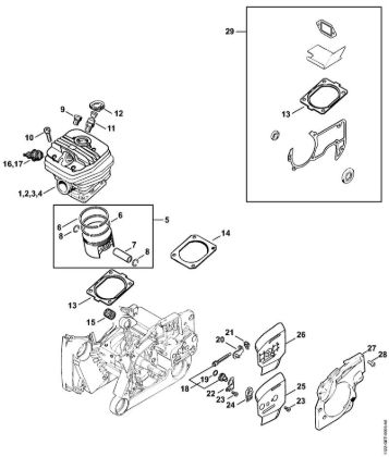 Moto-serras a gasolina (MS) MS 660-Magnum Cilindro da marca Stihl