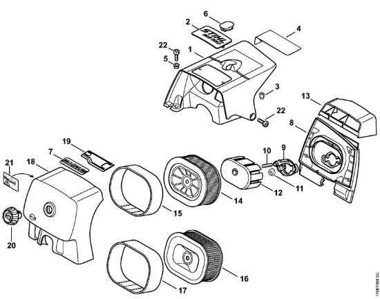 Moto-serras a gasolina (MS) MS 660-W Cobertura, Filtro de ar da marca Stihl