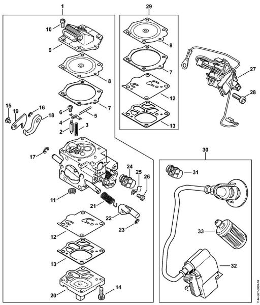 Moto-serras a gasolina (MS) MS 661 C-M Carburador WJ-134 da marca Stihl