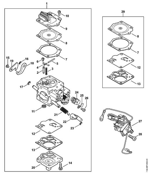 Moto-serras a gasolina (MS) MS 661 C-M Carburador WJ-140 da marca Stihl