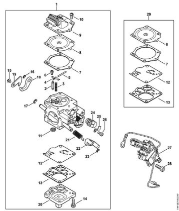 Moto-serras a gasolina (MS) MS 661 C-M W Carburador WJ-140 da marca Stihl