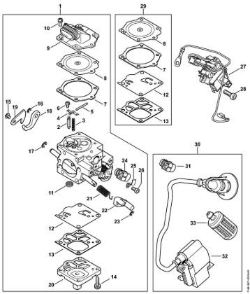 Moto-serras a gasolina (MS) MS 661 C-M W Carburador WJ-143 da marca Stihl