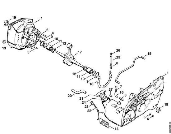 Moto-serras a gasolina (MS) MS 720 Caixa da cambota da marca Stihl