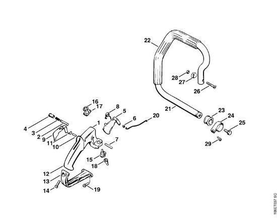 Moto-serras a gasolina (MS) MS 720 EmpuÃ±adura, Tubo do punho da marca Stihl