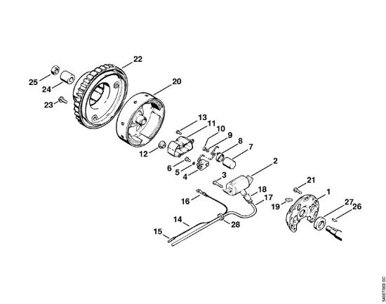 Moto-serras a gasolina (MS) MS 720 Sistema de ignição da marca Stihl