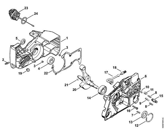 Moto-serras a gasolina (MS) MS 780 Caixa da cambota da marca Stihl