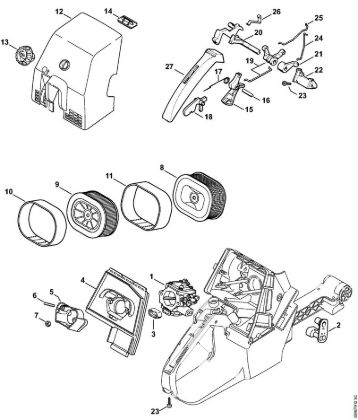 Moto-serras a gasolina (MS) MS 780 Filtro de ar da marca Stihl