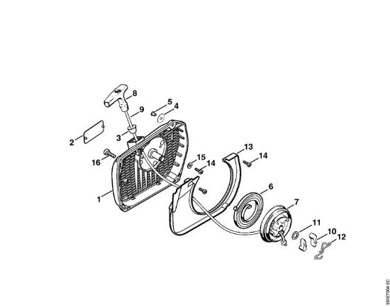 Moto-serras a gasolina (MS) MS 780-R Dispositivo de arranque da marca Stihl