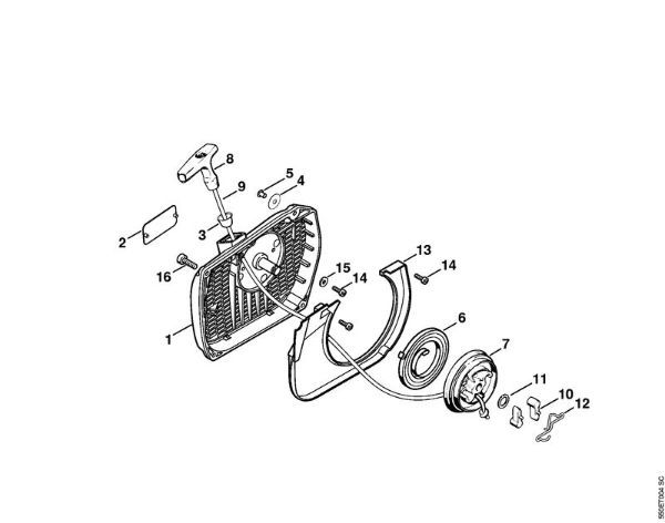 Moto-serras a gasolina (MS) MS 780-R Dispositivo de arranque da marca Stihl