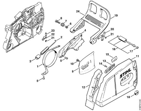 Moto-serras a gasolina (MS) MS 780-R Freio da corrente da marca Stihl