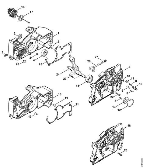 Moto-serras a gasolina (MS) MS 880 Caixa da cambota da marca Stihl