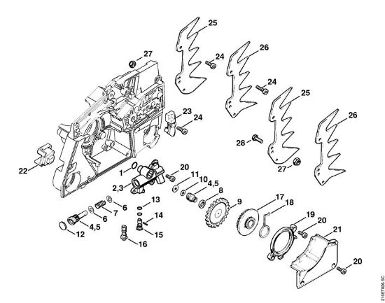Moto-serras a gasolina (MS) MS 880-R Bomba de óleo da marca Stihl