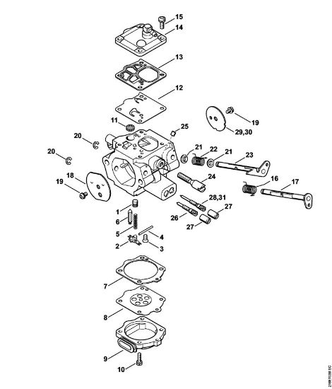 Moto-serras a gasolina (MS) MS 880-R Carburador WG-12, WG-13 da marca Stihl