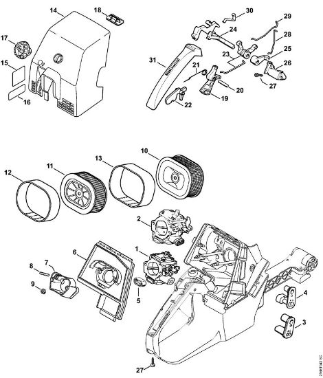 Moto-serras a gasolina (MS) MS 880-R Filtro de ar da marca Stihl