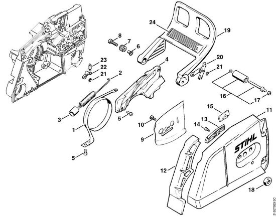 Moto-serras a gasolina (MS) MS 880-R Freio da corrente da marca Stihl