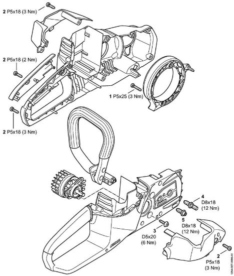 Moto-serras alimentadas a bateria (MSA) MSA 140 C-B Binários de aperto da marca Stihl