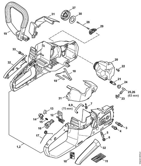 Moto-serras alimentadas a bateria (MSA) MSA 140 C-B Caixa do cabo, Cobertura da marca Stihl