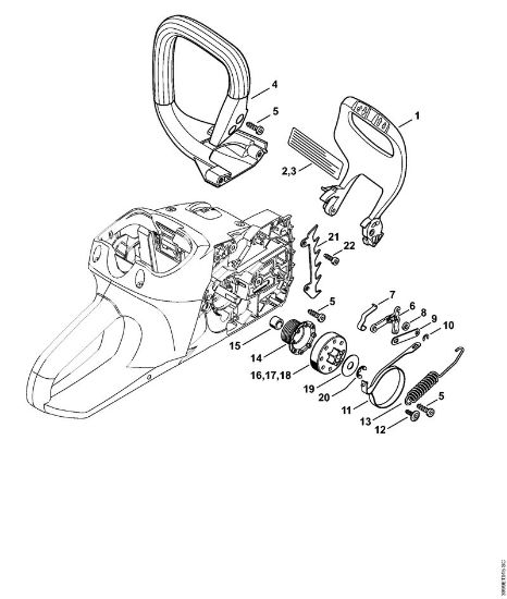 Moto-serras alimentadas a bateria (MSA) MSA 160 C-B Protector, Freio de corrente da marca Stihl
