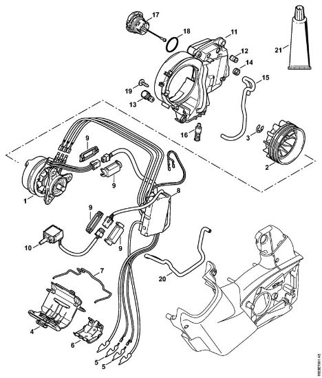 Moto-serras alimentadas a bateria (MSA) MSA 160 T Motor eléctrico, Módulo electrónico, Depósito de óleo da marca Stihl