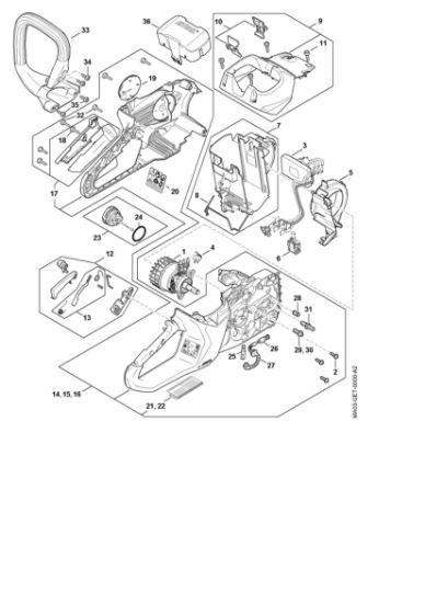 Imagem de Motor eléctrico, Módulo electrónico, Caixa do cabo MSA 160.0 C-B
