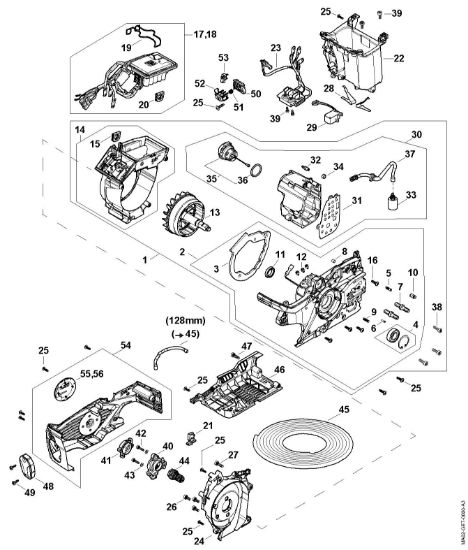 Imagem de A - Motor eléctrico, Módulo electrónico, Depósito de óleo MSA 300.0 C-O