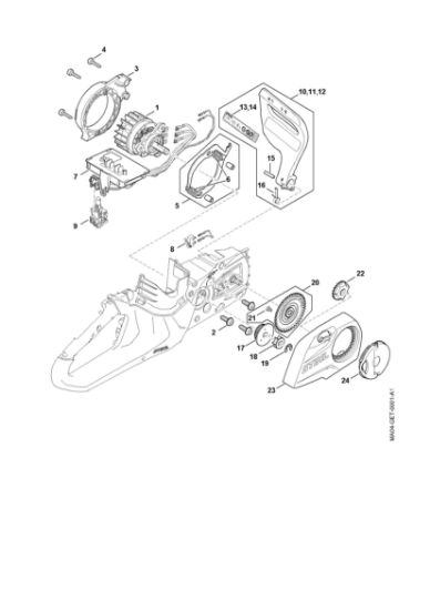 Imagem de Motor eléctrico, Módulo electrónico, Tampa do carreto MSA 60.0 C-B