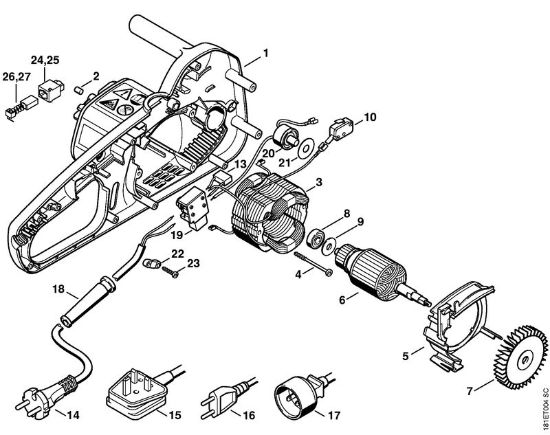 Serras eléctricas (MSE) E 160 Motor eléctrico da marca Stihl