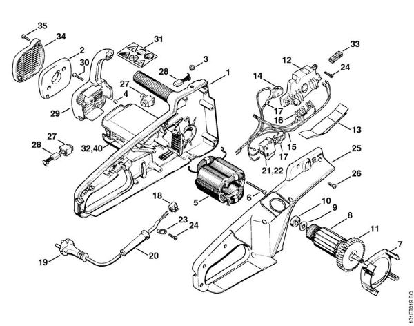 Serras eléctricas (MSE) E 220 C Motor eléctrico E 220 C, E 20 C da marca Stihl