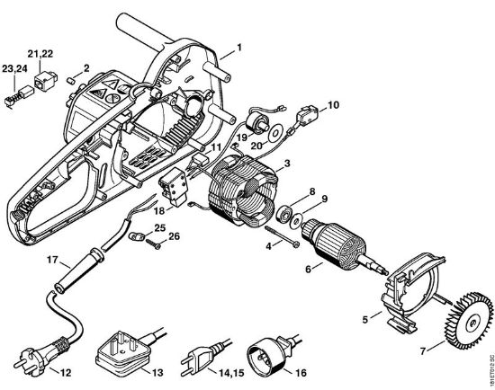 Serras eléctricas (MSE) MSE 180 C-BQ Motor eléctrico MSE 140 C, 160 C, 180 C da marca Stihl