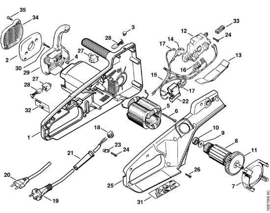 Serras eléctricas (MSE) MSE 220 C Motor eléctrico MSE 220 C da marca Stihl