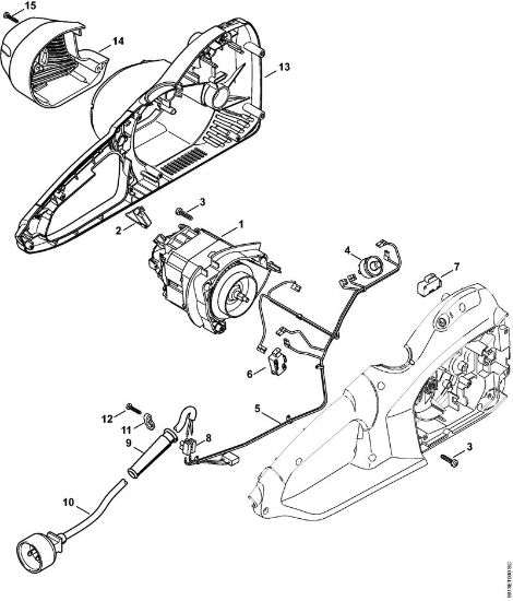Serras eléctricas (MSE) MSE 250 C-Q Motor eléctrico, Carcaça do motor EUA, CDN da marca Stihl