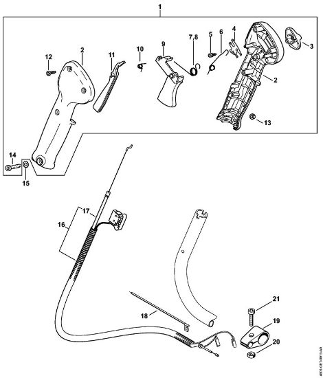Motor multifuncional (MM) MM 55 Cabo de manejo da marca Stihl
