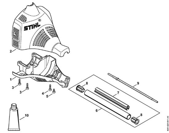 Motor multifuncional (MM) MM 55 Cárter do motor, Haste da marca Stihl