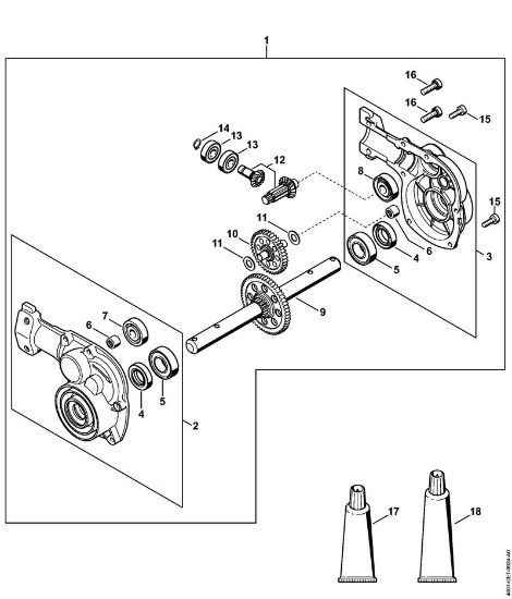 Motor multifuncional (MM) MM 55 Engrenagem da marca Stihl