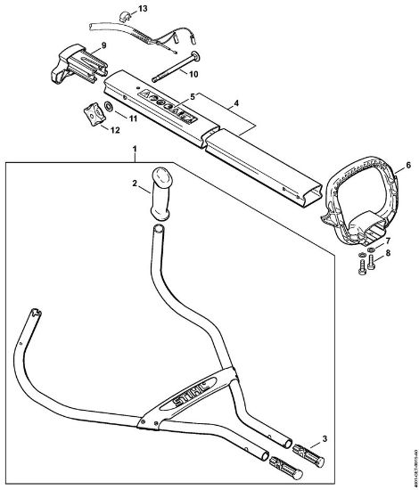 Motor multifuncional (MM) MM 55 Tubo do punho da marca Stihl