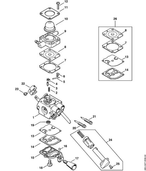 Motor multifuncional (MM) MM 56 Carburador da marca Stihl
