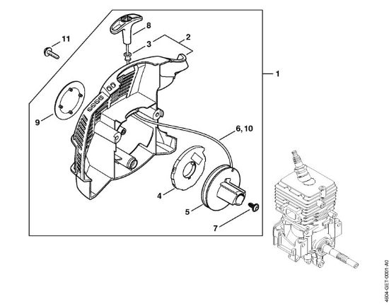 Motor multifuncional (MM) MM 56 Dispositivo de arranque da marca Stihl