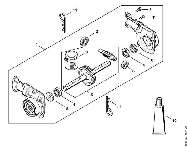 Motor multifuncional (MM) MM 56 Engrenagem da marca Stihl