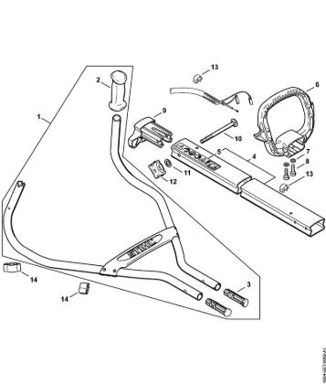 Motor multifuncional (MM) MM 56 Tubo do punho da marca Stihl