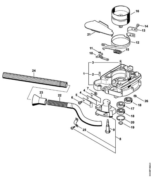 BT 120 C BT 120 C Caixa da embreagem, Dispositivo de travação da marca Stihl