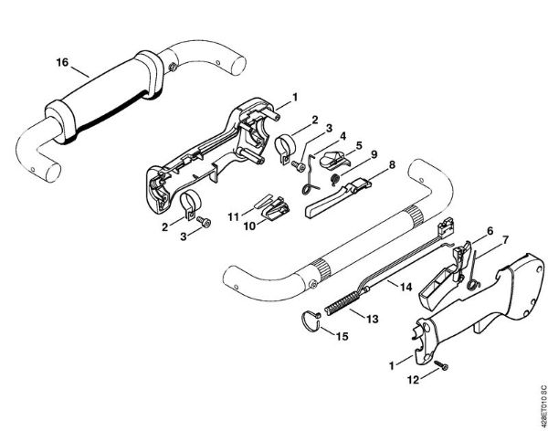 BT 121 BT 121-Z Cabo de manejo da marca Stihl