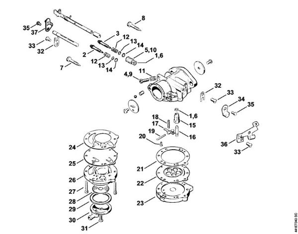 BT 360 BT 360 Carburador LA-S168, LA-S221 da marca Stihl