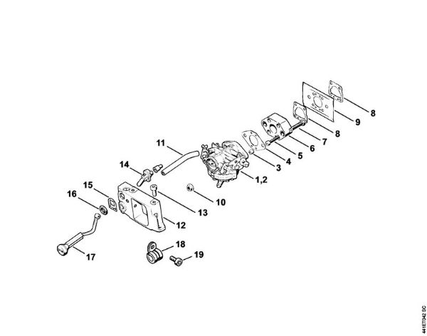 BT 360 BT 360 Carburador, Adaptador da marca Stihl