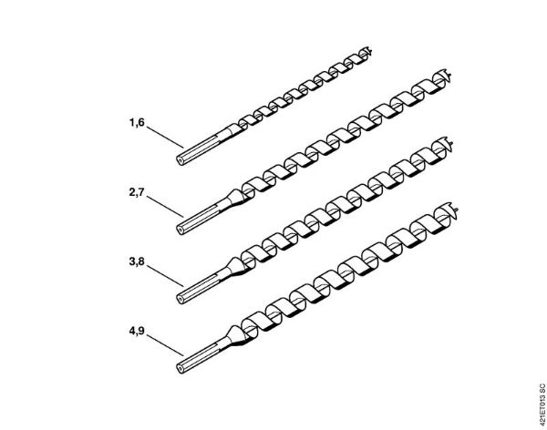 BT 45 BT 45-Z Broca para furar madeira da marca Stihl